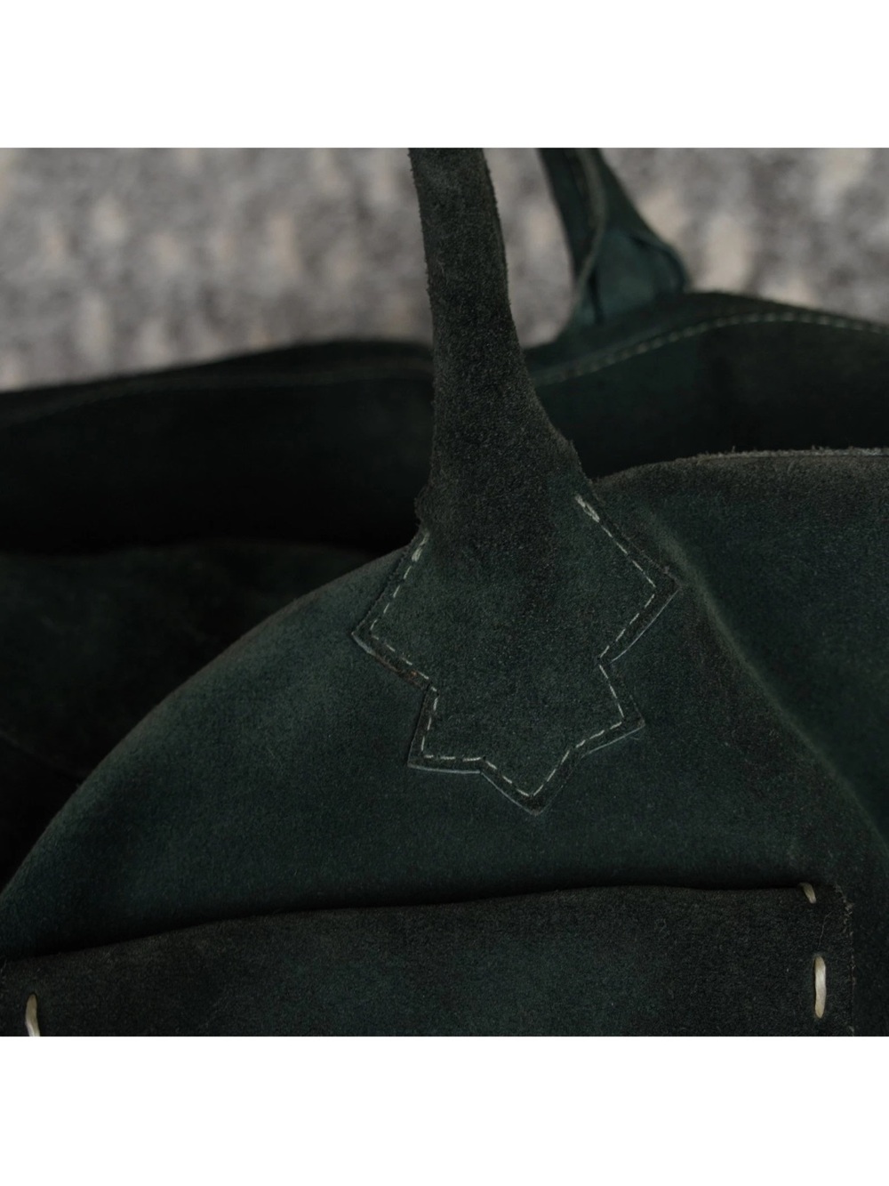 Rare Tylie Malibu Western Suded Leather Hand Bag Purse Green Stitching Hunting - Picture 6 of 14